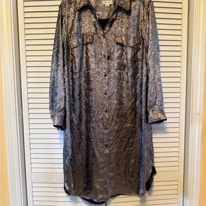 Ava & Viv Shiny Gold Long Sleeve Dress - Holiday Party